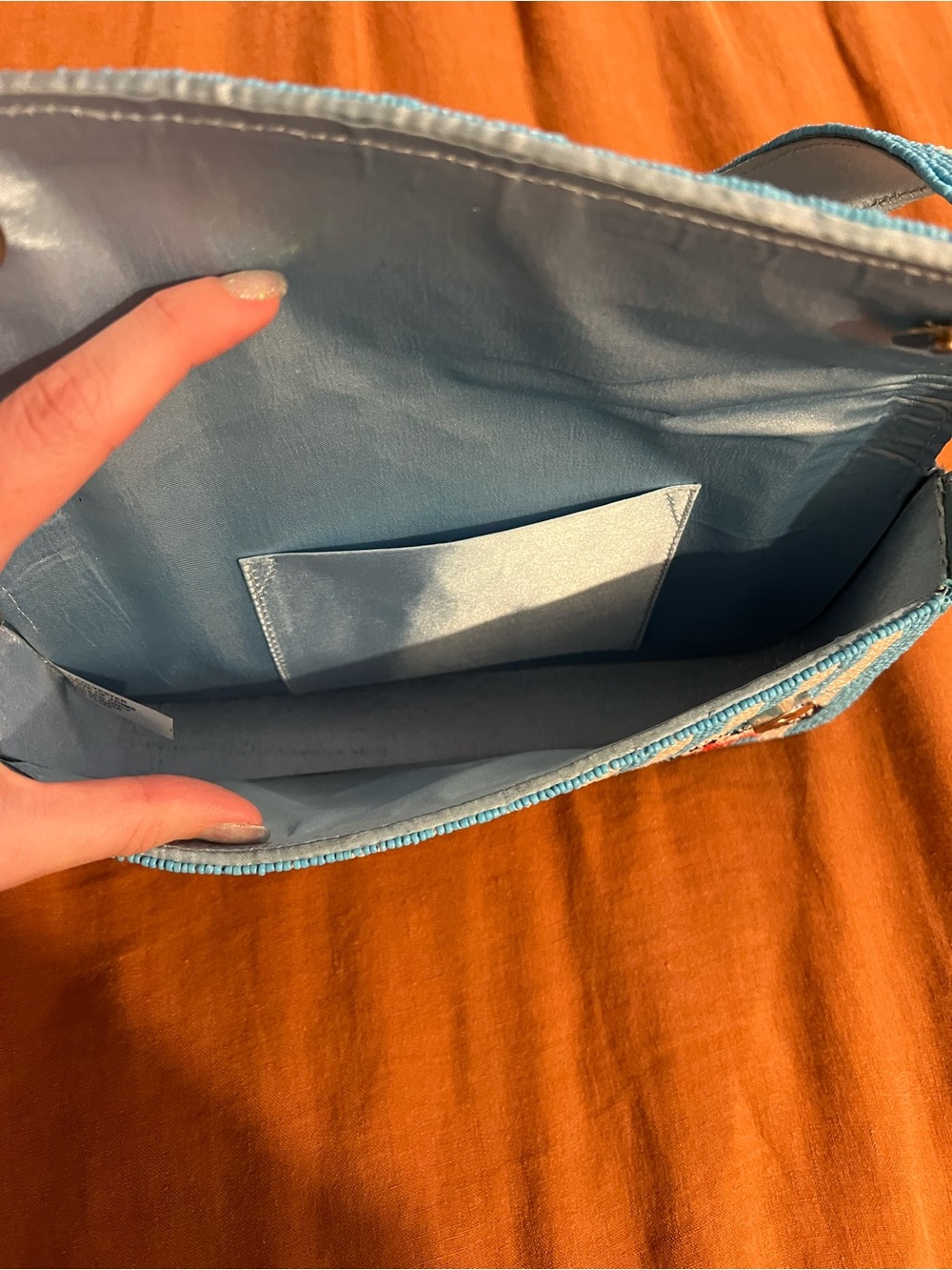 Coastal Beaded Blue and White Shoulder Bag - Picture 5 of 5